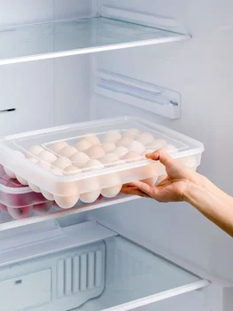 34 Omrežja s Pokrovom Jajce Škatla za Shranjevanje Gospodinjski Kuhinja Jajce Polje Hladilnik za Shranjevanje Hrane Polje
