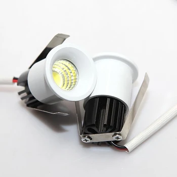 Brezplačna dostava Mini LED spot downlight, 5W COB Kabinet Lučka bela,toplo bela AC85V-265V vključujejo LED driver mini svetlobe