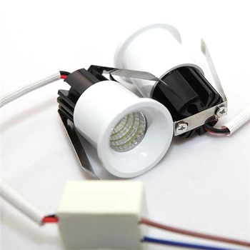 Brezplačna dostava Mini LED spot downlight, 5W COB Kabinet Lučka bela,toplo bela AC85V-265V vključujejo LED driver mini svetlobe