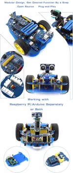 AlphaBot-Pi Raspberry Pi robot stavba kit: Original Raspberry Pi 3 Model B+AlphaBot +Kamera,z NAMI/EU power adapter