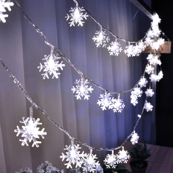 AC220V 10M 50LED Božični luči snežinka lučka počitnice razsvetljava za indoor/svate, dekoracijo zaves niz luči
