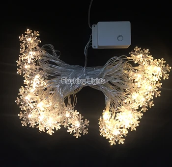 AC220V 10M 50LED Božični luči snežinka lučka počitnice razsvetljava za indoor/svate, dekoracijo zaves niz luči