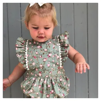 Otrok, Dojenček, Dekle, Sestro, Ujemanje Cvetlični Oblačila Jumpsuit Romper Obleko Obleko Set