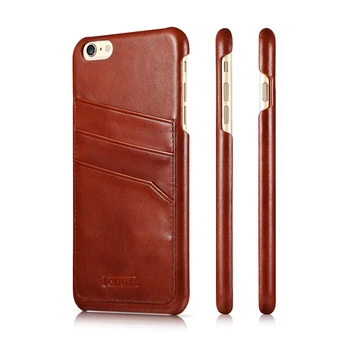 ICARER Rjava Rdeča 2 Barve, Vintage Pravega Usnja Polno Kritje Nazaj Primeru Za iPhone6 6s Plus Primeru 5.5