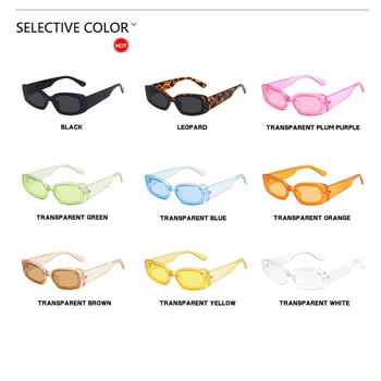Vintage Kvadratek sončna Očala Ženske, Moške blagovne Znamke Oblikovalec UV400 Pravokotnik sončna Očala Ženski Candy Barve Eyewears Roza, Zelena