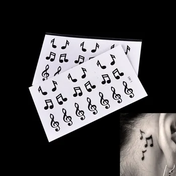 Glasba Opomba Glasbeno Noto Vodo Prenos Ponaredek Tatoo Flash Tatoo Za Dekle Ženske Moški 10.5*6 Cm Nepremočljiva Začasni Tattoo Nalepka