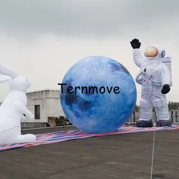 Velikan veliki oglaševanja na prostem dogodkov led napihljivi astronavt replika,napihljivi prostor človek risanka model s svetlobo