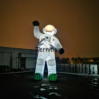 Velikan veliki oglaševanja na prostem dogodkov led napihljivi astronavt replika,napihljivi prostor človek risanka model s svetlobo