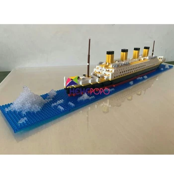 YZ 66503 Film Titanik Ladja, Čoln Iceverg 3D Model DIY 1860pcs Mala Mini Diamond Bloki, Opeke Stavbe Igrača za Otroke, Št Polje