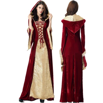 Brezplačna dostava za odrasle Vampir Halloween kostumi čarovnica zombi kostum kraljica dolgo obleko kraljica Cosplay Evro in ameriki igre oblačila