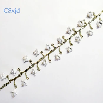 CSxjd Vintage zapestnica Naravni Biser lilije doline Ženske, nakit zapestnica nevesta Poročni dodatki