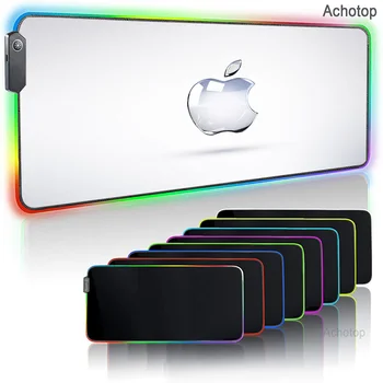 Apple, Logotip Pisane trendy modni Led super svetlobna mouse pad RGB velike non-slip tabela mat LOL gaming tipkovnica in miška ploščica