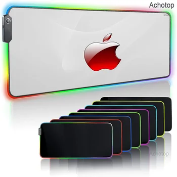 Apple, Logotip Pisane trendy modni Led super svetlobna mouse pad RGB velike non-slip tabela mat LOL gaming tipkovnica in miška ploščica