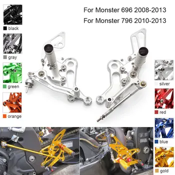 CNC Aluminija Nastavljiv Rearsets Stopala Kljukice Za Ducati Monster 696 796 2008 2009 2010 2011 2012 2013