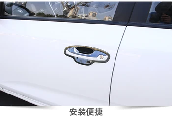 High-quality stainless steel Chrome Car Outer Door Handle Cover Door Bowl Protection Covers Sticker For KIA RIO 2017-2018