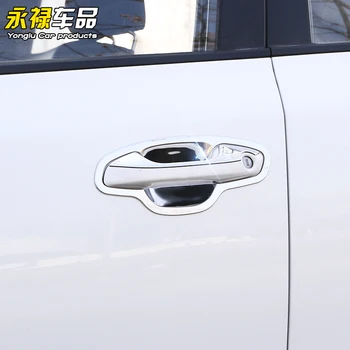 High-quality stainless steel Chrome Car Outer Door Handle Cover Door Bowl Protection Covers Sticker For KIA RIO 2017-2018