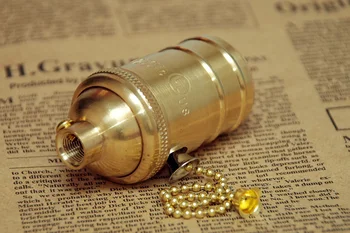 Vintage Edison Žarnica Svetilka Imetnik Baker Retro Starinsko Zlato Pull Zadrgo Preklop Svetilko Vtičnico E26E27 UL Dobro Obesek Lučka Baze 2Pcs