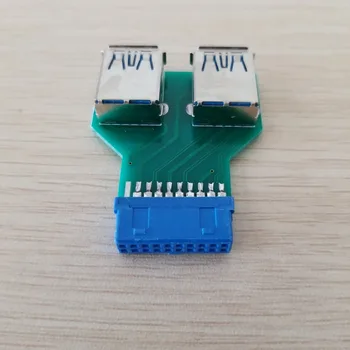 Mini Motherboard 20Pin Glave do 2 Vrat USB 3.0 Hub A Ac Priključek Ženski Ženski za PCB Board USB Podaljšek