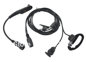 M328+ Plug 2-žično PRO Uho vibracije w/kabel nadzor in MIKROFON za Motorola GP344 GP388 GP328Plus GL200 EX500 EX600XLS GP338Plus