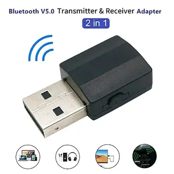 Bluetooth Oddajnik Bluetooth 5.0 Oddajnik Sprejemnik Dva v Enem Modro Led Svetlobo Tehnologij BT5.0 A2dp, Avrcp