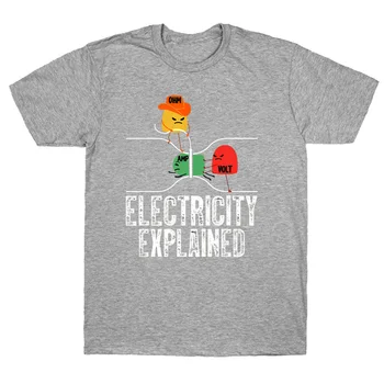 Električne Energije, Je Pojasnil T Shirt Ohm Volt Ampe Smešno Elektrikar Odrasli Otroci Vrh