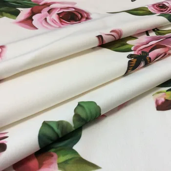 145*200 cm Evropi in Združenih državah amerike blagovne znamke jeseni in pozimi nov odsek saten digitalni tisk Rose vzorec modne tkanine