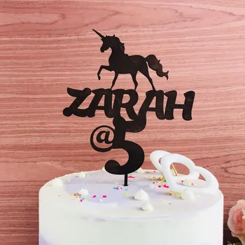 Osebno Happy Birthday Cake Pokrivalo,po Meri Samorog ime in starost Torto Pokrivalo,Otroci Rojstni dan Dekoracijo Dobave