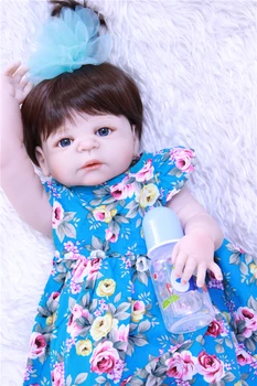 22-palčni 55 cm Prerojeni dojenčki lutke Polna Silikona telo čudovit kopanje menina Božič, rojstni dan darilo igrača bonecas brinquedos lutke