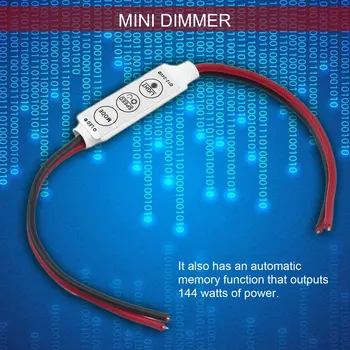 Dimmer Mini 12V 12A LED Dimmer Daljinski upravljalnik Za Eno Barvo, 5050/3528 Led Trakovi Svetlost Zatemnitve