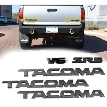 Za Tacoma V6 SR5 Trunk Avtomobilska Vrata, vrata prtljažnika Nalepke Nalepka Simbol Značko Zamenjava za Toyota Tacoma 2005-(Mat Črna)5Pcs S