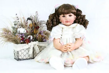 60 cm Silikonski Prerojeni Baby Doll Igrača Realne 24 palca Vinil Malčka Princesa Dojenčki Lutka Moda Darilo Bebe Živa Lutka Dekleta Boneca