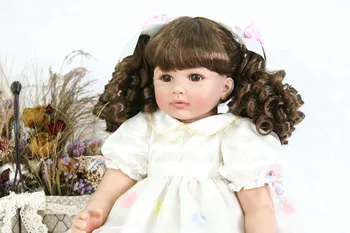 60 cm Silikonski Prerojeni Baby Doll Igrača Realne 24 palca Vinil Malčka Princesa Dojenčki Lutka Moda Darilo Bebe Živa Lutka Dekleta Boneca