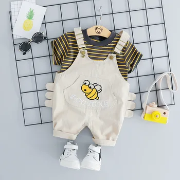 2019 otroška oblačila baby boy summer črtasto obleko, dvodelno, kratka sleeved majico trak hlače