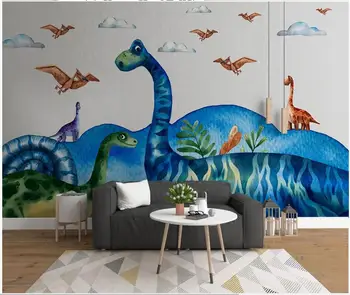 WDBH po Meri zidana 3d fotografije za ozadje Evropske sodobno minimalistično risanka dinozaver svetu otroška soba, tapete za stene, 3 d