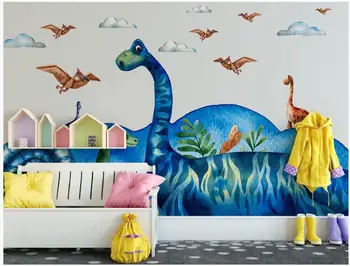WDBH po Meri zidana 3d fotografije za ozadje Evropske sodobno minimalistično risanka dinozaver svetu otroška soba, tapete za stene, 3 d