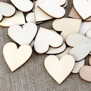 ANGRLY 100 kozarcev 40 mm Prazno Srce Lesa Rezine Diski Lesa Srce Ljubezni Prazno Nedokončane Naravnih Obrti Dobave Poroka Okraski