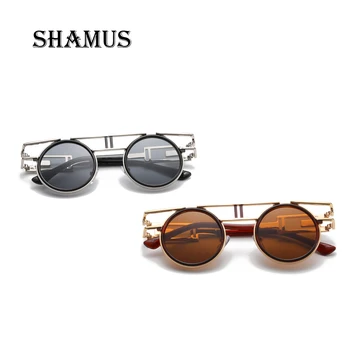 SHAMUS Okrogla sončna Očala Ženske Top Moda, Sunglass, Unisex Kovinskih Očal Letnik Moški Odtenki Očala 2018 Sunglass