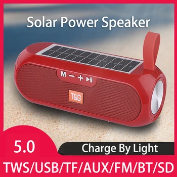 Zunanji Prenosni Zvočnik Bluetooth Caixa De Som Portatil FM Radio na Sončno energijo Boombox Subwoofer AUX TF USB Zvočniki Parlante 10W