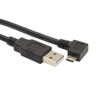 Desno pod Kotom 90-Stopinjski Mikro-USB Moški na USB 2.0 Podatkov Zaračuna Kabel za Mobilni Telefon in Tablični računalnik 5m