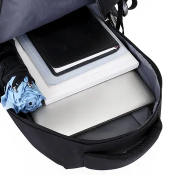 Velika zmogljivost črn nahrbtnik preproste zasnove, oxford laptop nahrbtnik moški šolske torbe bookbag najstnikov nepremočljiva potovanja nahrbtnik