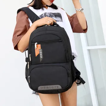 Velika zmogljivost črn nahrbtnik preproste zasnove, oxford laptop nahrbtnik moški šolske torbe bookbag najstnikov nepremočljiva potovanja nahrbtnik