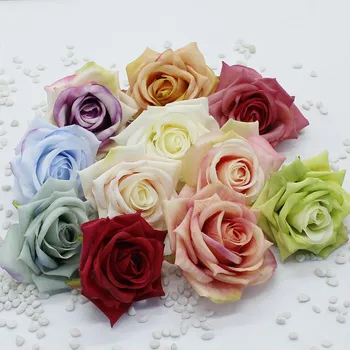 VELIKO 10PCS 9 cm Umetno Rose Cvet Glave Poroko Arch Cvetje Valentinovo Božični Praznični Dekorativni Ponaredek Flowes Flores