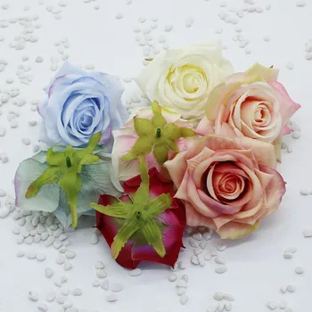 VELIKO 10PCS 9 cm Umetno Rose Cvet Glave Poroko Arch Cvetje Valentinovo Božični Praznični Dekorativni Ponaredek Flowes Flores