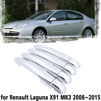 Luksuzni chrome vrat ročaj kritje trim zaščitni pokrov za Renault Laguna X91 MK3 2008~Avto opremo nalepke 2009 2010 2011