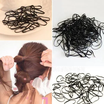 2021 Nov Prihod Lase Pribor za Enkratno uporabo velike vreče gumico - Črne barve Otrok Gume Hairband 250pcs