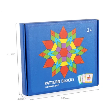 Otroške Puzzle Nastavite Pisane Baby Izobraževanje Lesene Igrače Otrok, Učenje, Razvoj Igrače 155 Bloki