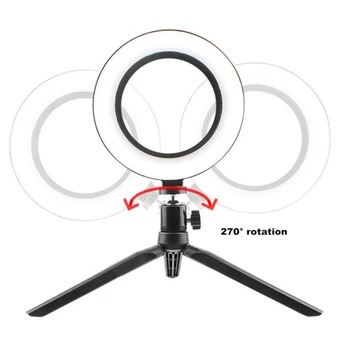 LED Fill Light Nosilec, Prenosni 26 cm Obroč Svetlobe Tri-Položaj Pralni Selfie Stojalo Video v Živo Fill Light Nosilec