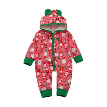 2020 Jeseni Newborn Baby Dekleta Božič Santa Klavzula Long Sleeve Hooded Igralne Obleke Otroci Malčka Jumpsuits Oblačila Za Malčke Boys