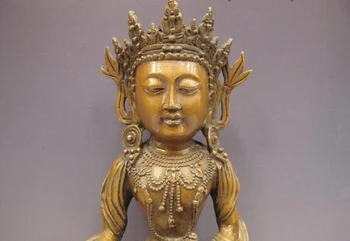 Pesem voge gem S1047 Tibera Buddhism Tempelj Brona, Bakra Kwan-Guan yin Yin Bodhisattva Kip Bude