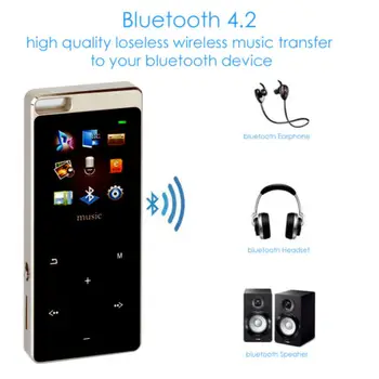 Bluetooth MP3 Predvajalnik Zvočnik vgrajeni Zvočnik Hifi Kovinski Prenosni Walkman z Fm Radio, Snemanje na Dotik Tipka Za 1,8 Palčni Zaslon